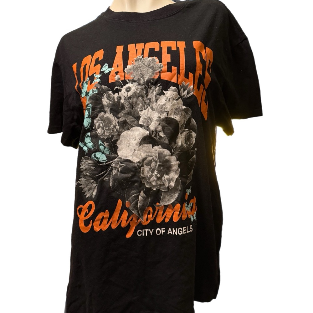 IML Black Graphic T-Shirt with Floral Design